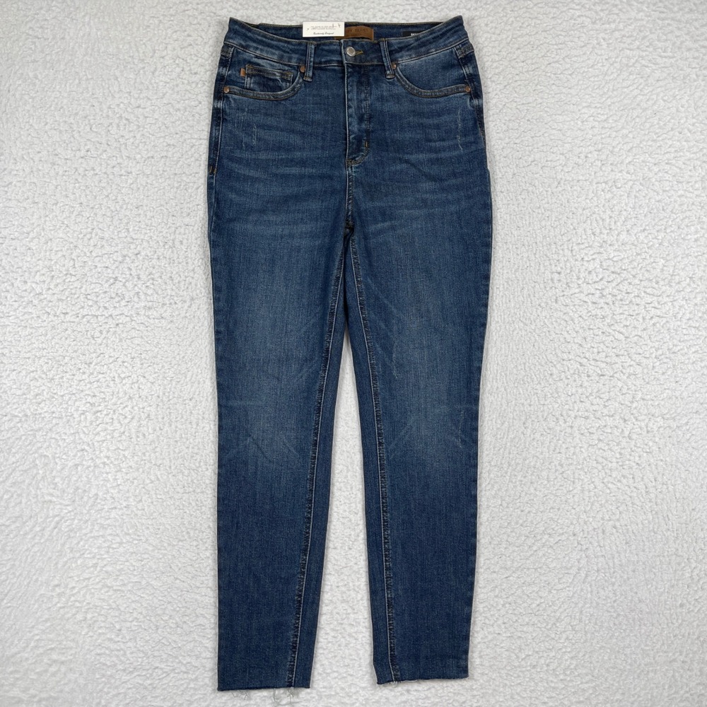 Judy‎ Blue Skinny Jeans Womens 9/29 Blue High Rise Raw Hem Stretch JB88692
